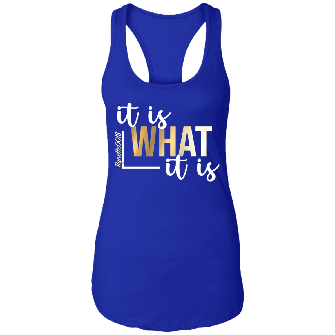 It Is What It Is Tank Top (Wht Writing)